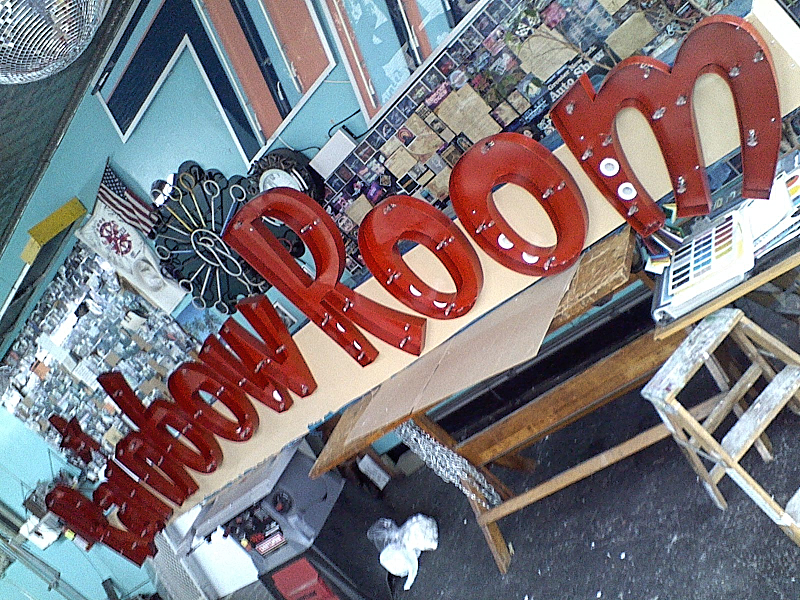 Rainbow Room Sign Being Restored