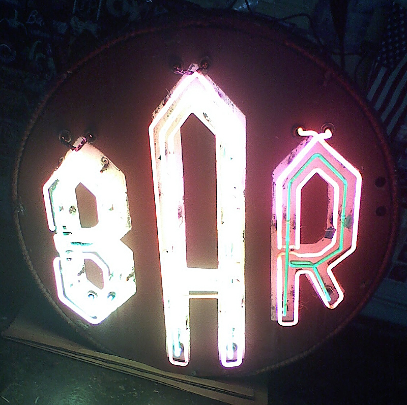 Bar Sign Being Restored