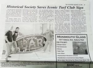 Historical Society Saces Iconic Turf Club Sign